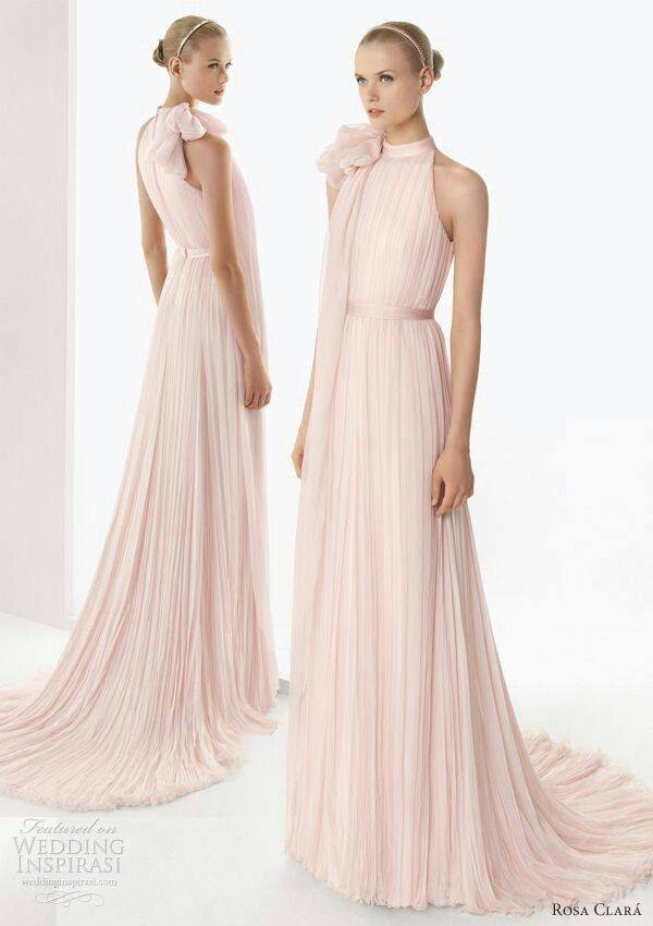 Sheer and Romantic Soft Pink Wedding Dress