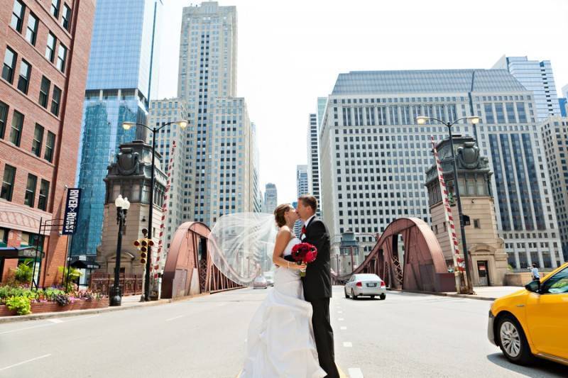 Chicago Skyline and Planetarium Wedding