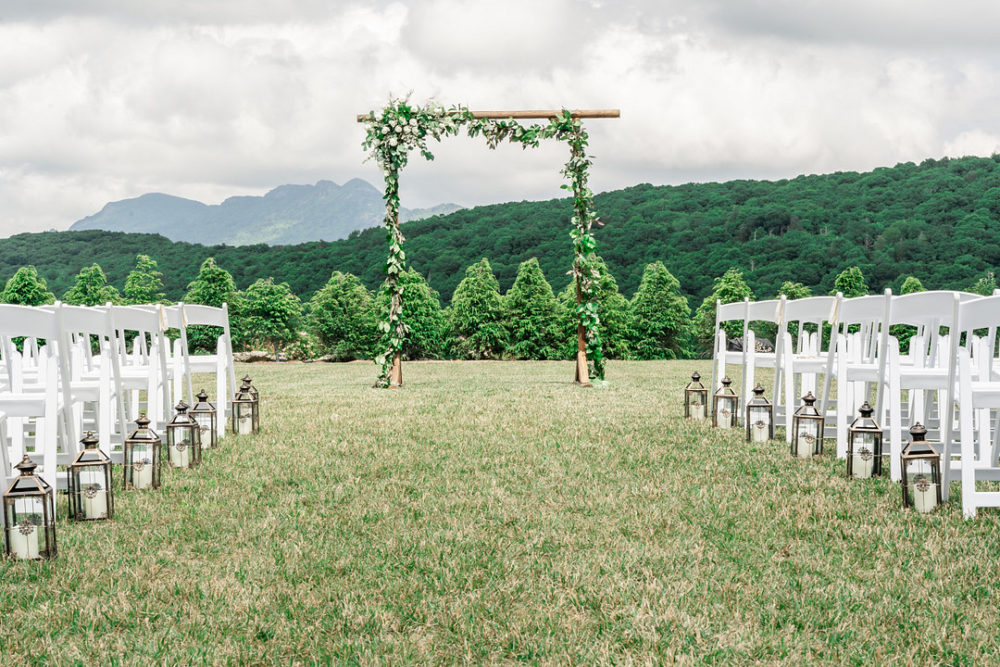 Green and White Natural Mountain Wedding