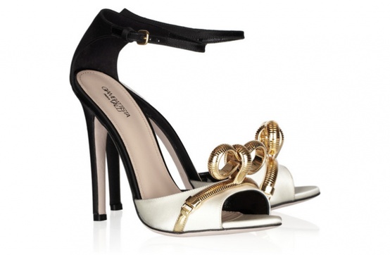 Black, Gold, and White Bridal Shoes