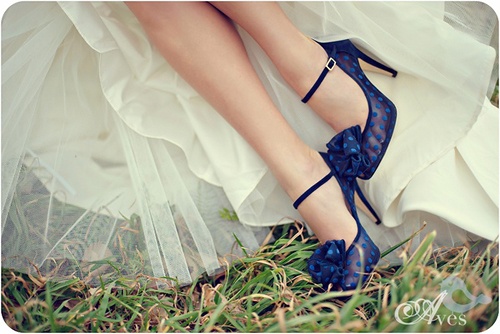 Vintage Blue Wedding Shoes