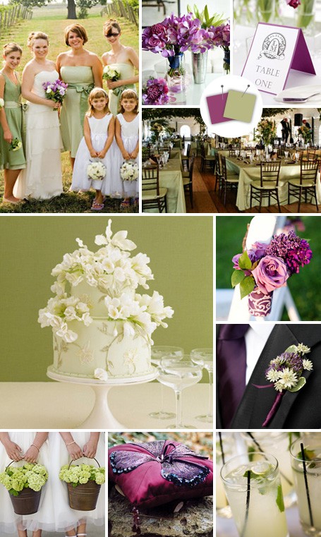 5 Elegant Wedding Color Palettes Sage, Purple and Cream Color Scheme