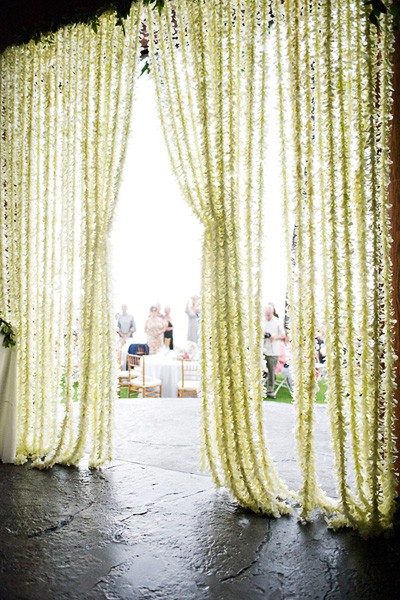 Hanging Flower Strands for an Elegant Wedding Flower Strand Wedding Decor