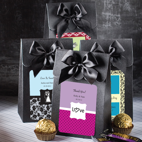 Black "Delivered With Love" Boxes From The Personalized Expressions Collection