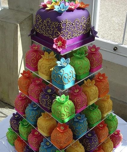 Elegant, Indian Themed Wedding Colorful Indian Theme Wedding Cake