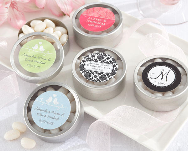 "Simply Sweet" Round, Personalized Candy Tin - Wedding