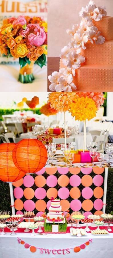 Pink and Orange Wedding Colors