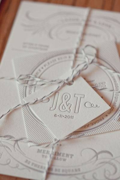 Letterpress Wedding Invitation