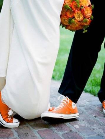 Crazy Wedding Ideas: Ideas for the Not-So-Traditional Bride Orange Converse Wedding Shoes