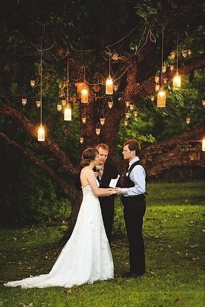 Hanging Lanterns Wedding Backdrop