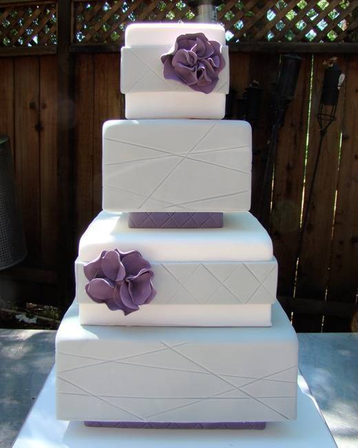 Purple Accented Wedding Cake