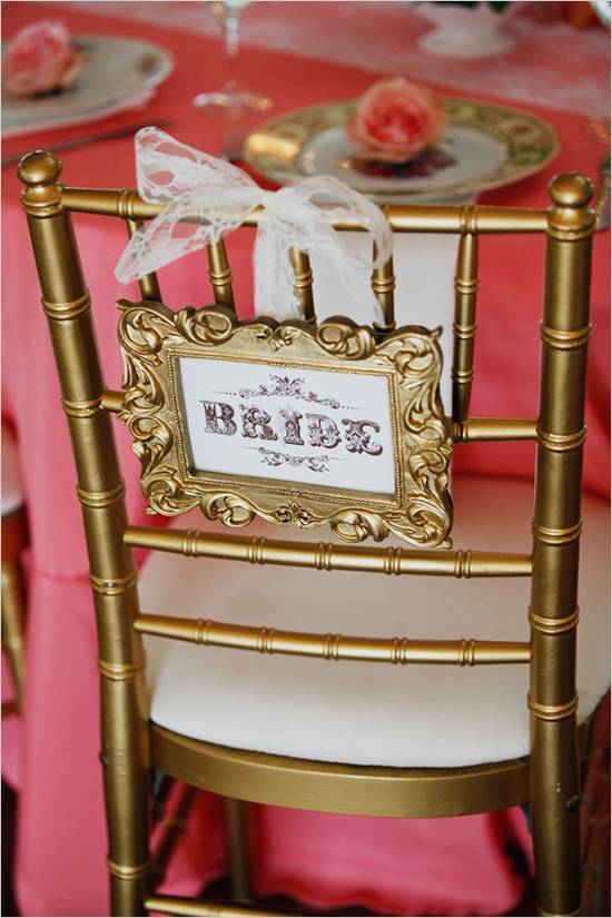 Bride sign for chair