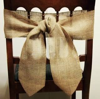 Burlap Tie Chair Decor