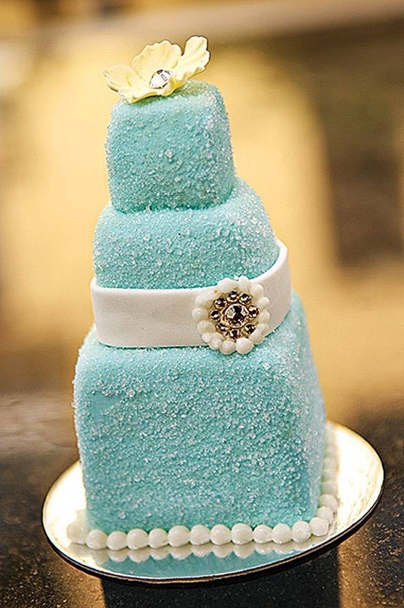 Frosty Tiffany Blue Wedding Cake