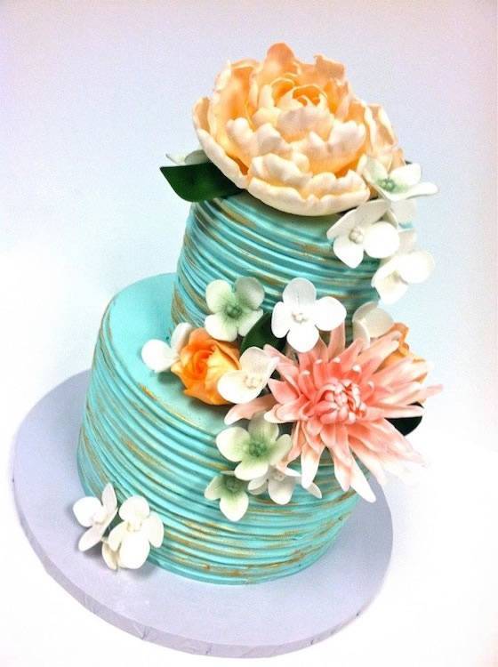 Two Tier Distress Style Wedding Cake