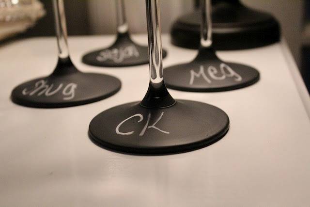 Chalkboard Wine Glass Stems