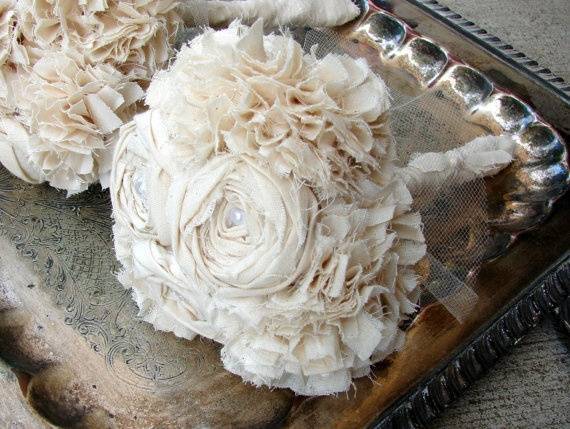 Shabby Chic Fabric Flower Bouquet