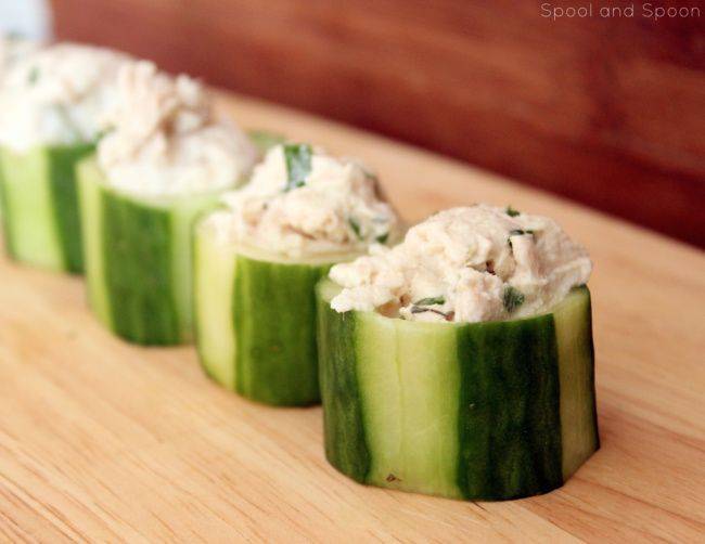 Chicken Salad Cucumber Cups