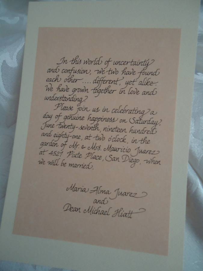 Beautiful Handwritten Wedding Invitations
