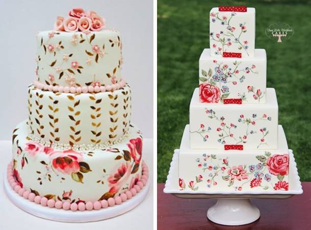 17 Stunning Hand-Painted Wedding Cakes