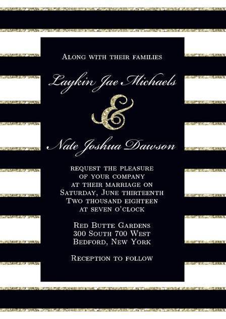 The Elegant Gold Stripes Wedding Invitation by BasicInvite.com