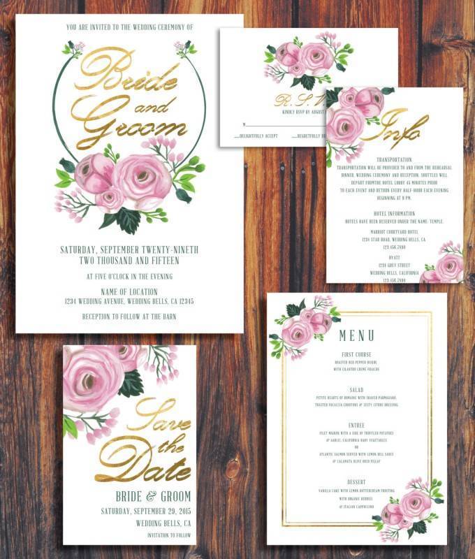 romantic-floral-faux-gold-foil-wedding-invitation-pink-or-white_2
