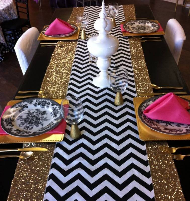 BlackWhiteChevron_GoldSequin_PeonyDupioni