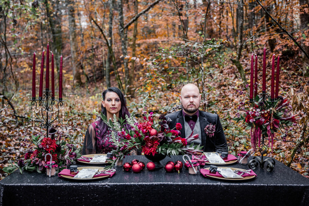 Darky and Moody Christmas Themed Wedding